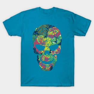 Tropical Floral Skull T-Shirt